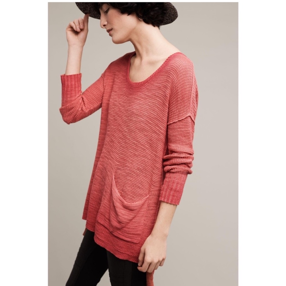 Anthropologie Moth Ombré waffle knit thermal sweater